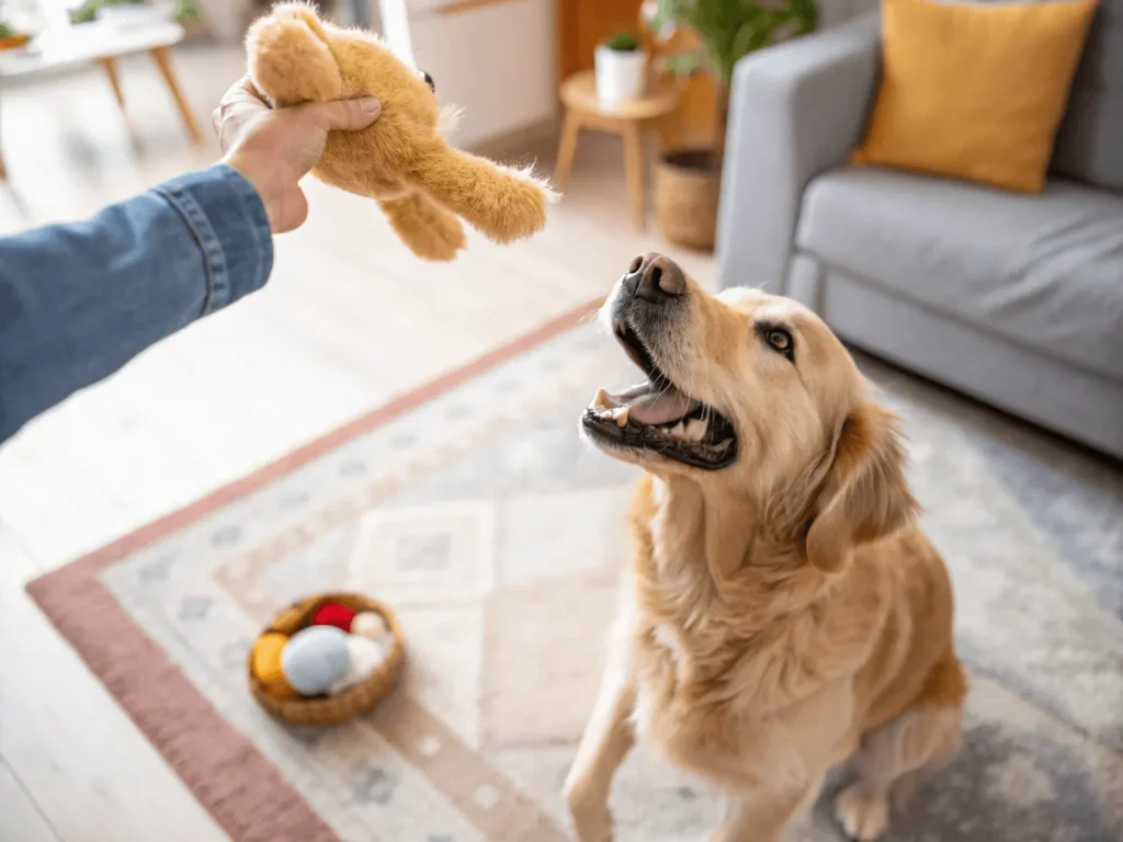 joint-friendly indoor play for golden retrievers