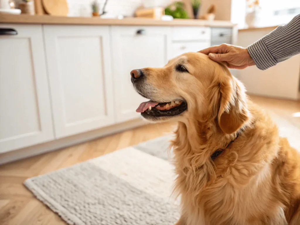golden retriever happy after joint supplement support